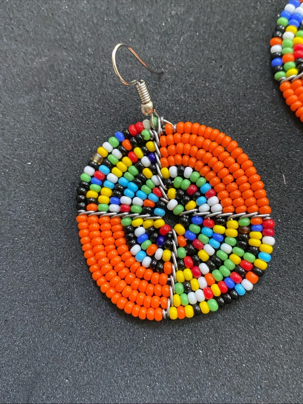 Orange Beaded Earrings NWOT